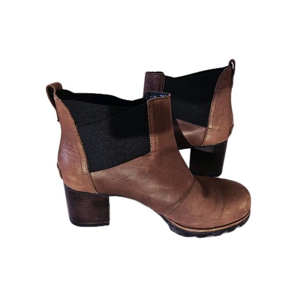 Sorel Women's Brown Leather Boots Size 10 - Picture 4 of 7